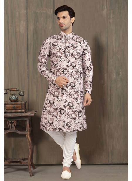 Light Brown Colour New Designer Function Wear Cotton Kurta Pajama Mens Collection 1247